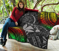 Hawaii Polynesian Premium Quilt - Kanaka Maoli Hawaiian Map - Polynesian Pride