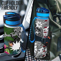 Nauru Custom Personalised Hydro Tracking Bottle - Turtle Plumeria Banana Leaf - Polynesian Pride