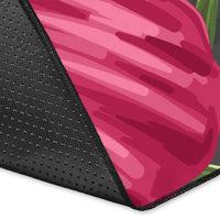 Hawaii Polynesian Turtle Tropical Hibiscus Plumeria Rug - Gray - Polynesian Pride