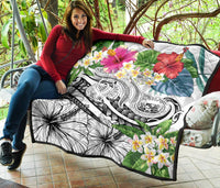 Polynesian Hawaii Premium Quilt - Summer Plumeria (White) - Polynesian Pride