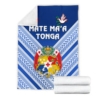 Mate Ma'a Tonga Rugby Premium Blanket Polynesian Creative Style - Blue - Polynesian Pride
