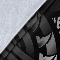 Cook Islands Premium Blanket - Gray Hibiscus - Polynesian Pride