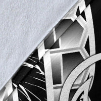 Papua New Guinea Polynesian Premium Blanket - Summer Plumeria (Black) - Polynesian Pride