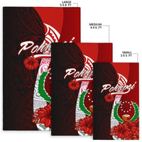 Pohnpei Micronesia Area Rug - Coat Of Arm With Hibiscus - Polynesian Pride