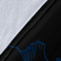 Hawaii Hibiscus Premium Blanket - Turtle Map - Traffic Blue - Polynesian Pride