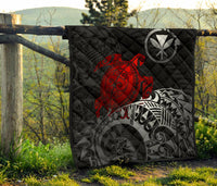Hawaii Polynesian Premium Quilt - Kanaka Maoli & Red Turtle - Polynesian Pride