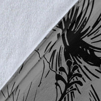 Hawaii Turtle Premium Blanket Polynesian Hibiscus Art Ver 2.0 Gray AH - Polynesian Pride