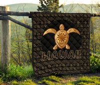 Hawaii Turtle Golden Premium Quilt - Polynesian Pride