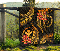 Polynesian Hawaii Premium Quilt - Gold Plumeria - Polynesian Pride