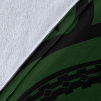 Hawaiian Kanaka Premium Blanket Hibiscus Polynesian Love Green - Polynesian Pride