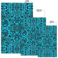 Polynesian Blue And Black Area Rug - Polynesian Pride