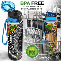 Tokelau Hydro Tracking Bottle - Seal Spiral Polynesian Patterns - Polynesian Pride