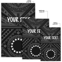 Cook Island Personalised Area Rug - Seal With Polynesian Tattoo Style ( Black) - Polynesian Pride
