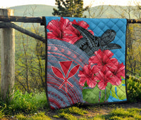 Hawaii Turtle Hibiscus Kanaka Pink Style - Premium Quilt AH - Polynesian Pride
