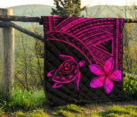 Hawaii Quilt - Hawaii Turtle Plumeria Quilt Pink - Polynesian Pride