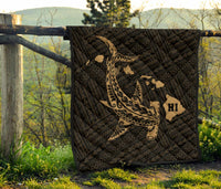 Hawaii Shark Gold Polynesian Premium Quilt - Polynesian Pride