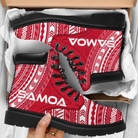 Samoa Leather Boots - Polynesian Flag Chief Version - Polynesian Pride