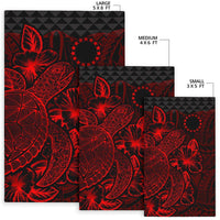 Cook Islands Area Rugs Turtle Hibiscus Red - Polynesian Pride