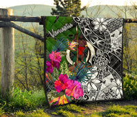 Vanuatu Premium Quilt - Turtle Plumeria Banana Leaf - Polynesian Pride