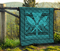 Hawaii Polynesian Kanaka Maoli Premium Quilt Blue - Polynesian Pride