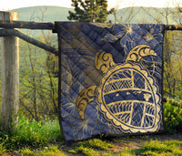 Hawaii Turtle Hibiscus Gold Premium Quilt - Kyn Style - Polynesian Pride