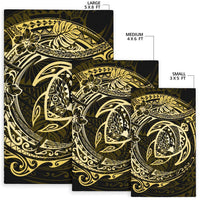 Hawaiian Map Turtle Polynesian Circle Rug AH - Polynesian Pride