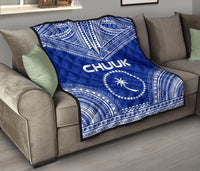 Chuuk Premium Quilt - Chuuk Flag Polynesian Chief Blue Version - Polynesian Pride