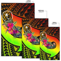 Chuuk Area Rug - Polynesian Hook And Hibiscus (Raggae) - Polynesian Pride