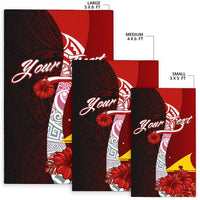 Tokelau Polynesian Custom Personalised Area Rug - Coat Of Arm With Hibiscus - Polynesian Pride