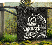 Vanuatu Polynesian Premium Quilt - White Tribal Wave - Polynesian Pride