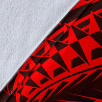American Samoa Premium Blanket - Red Shark Polynesian Tattoo - Polynesian Pride