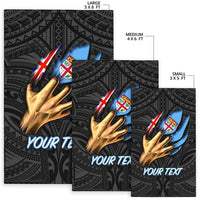 Fiji Personalised Area Rug - Fiji In Me (Black) - Polynesian Pride