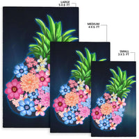 Pineapple Hibiscus Pattern Area Rug AH - Polynesian Pride