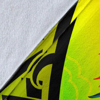 Papua New Guinea Premium Blanket - Polynesian Hook And Hibiscus (Raggae) - Polynesian Pride