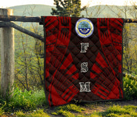 Federated States Of Micronesia Premium Quilt - Federated States Of Micronesia Seal Polynesian Red Tattoo - Polynesian Pride