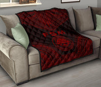 Federated States Of Micronesia Premium Quilt - FSM Seal Polynesian Chief Red Version - Polynesian Pride