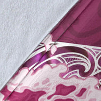 Maori Manaia The Blue Sea Premium Blanket, Pink - Polynesian Pride