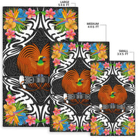 Papua New Guinea Area Rug - Coat OfArmsWith Tropical Flowers - Polynesian Pride