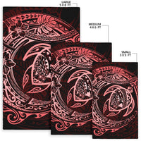 Hawaiian Map Turtle Polynesian Circle Rug AH - Polynesian Pride