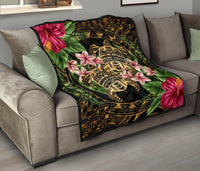 Hawaii Premium Quilt - Turtle Strong Pattern Hibiscus Plumeria Art AH - Polynesian Pride