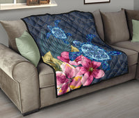 Hawaii Turtle Hibiscus Premium Quilt - LH Style - Polynesian Pride
