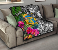 Tuvalu Premium Quilt - Turtle Plumeria Banana Leaf - Polynesian Pride