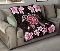 Hawaiian Pinky Turtle Plumeria Quilt - Polynesian Pride