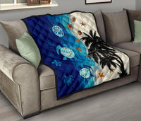 Hawaiian Sea Turtle Symbol Palm Premium Quilt - Polynesian Pride