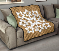 Hawaiian Premium Quilt Royal Pattern - Gold - A1 Style - Polynesian Pride