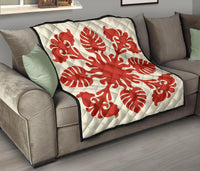 Hawaiian Kalo Pattern Premium Quilt - Green - Argu Style - AH - Polynesian Pride