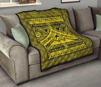 Hawaii Polynesian Mauna Kea Premium Quilt Yellow - Polynesian Pride