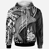 New Caledonia Hoodie Humpback Whale & Coat of Arms White Unisex White - Polynesian Pride