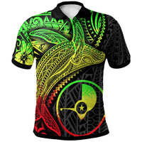 Yap Polo Shirt Humpback Whale and Coat of Arms Reggae Unisex Reggae - Polynesian Pride
