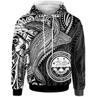 Federated States of Micronesia Hoodie Humpback Whale & Coat of Arms White Unisex White - Polynesian Pride